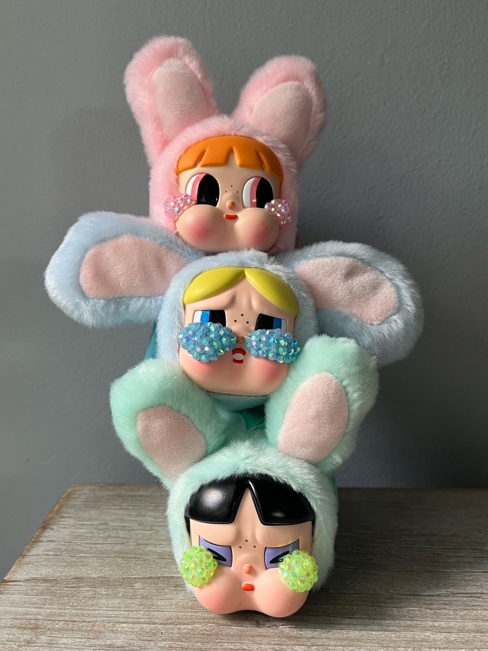 POPMART Crybaby x Powerpuff Girls Vinyl Plushies (All 3 Bunnies/Bedazzled)